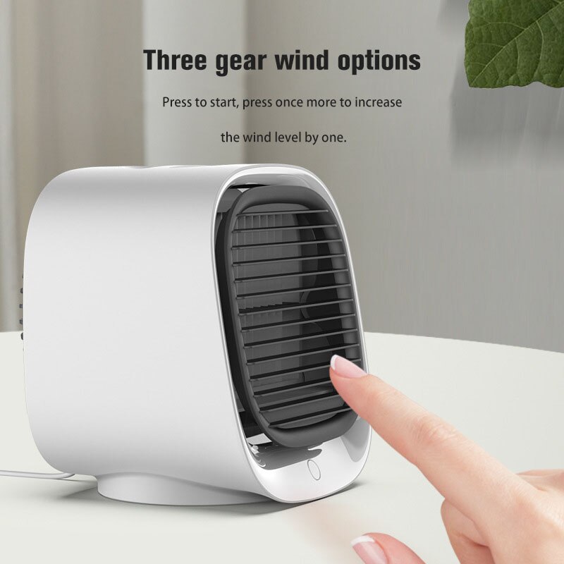 Mini ar condicionado portátil, ventilador refrigerador de ar usb desktop umidificador purificador verão ar ventilador resfriador com tanque de água para casa escritório