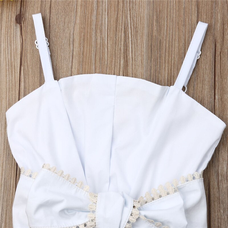 NOI Appena Nato Del Bambino Del Bambino Del Merletto Della Ragazza Sling Openwork Arco Body E Pagliaccetti Magliette E Camicette Vestiti di Estate Set