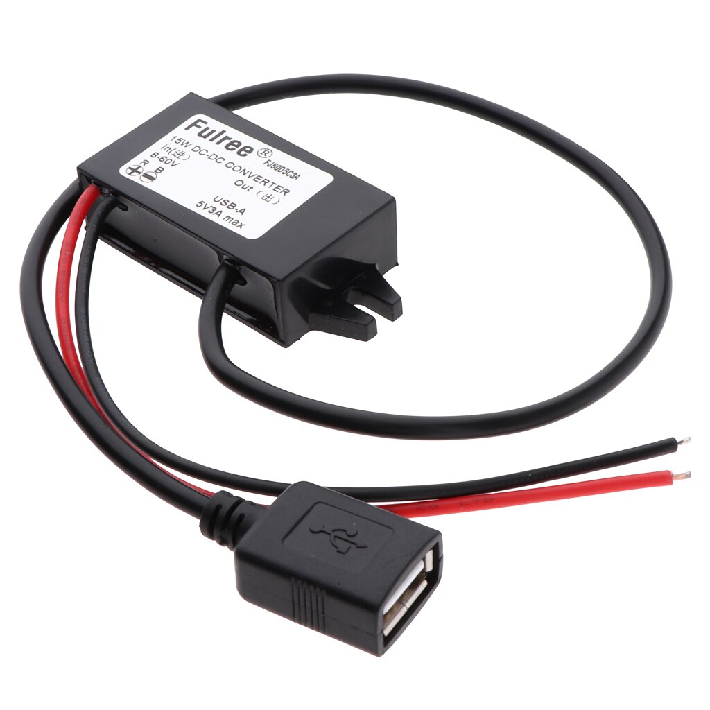 Dc-dc spændingsomformer regulator power step-down modul fra  dc 8-60v til  dc 5v 3a 15w power buck transformer (usb stik)