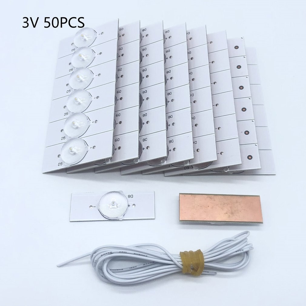 50PCS/20PCS 3V 6V SMD Lampe Perlen mit Optische Objektiv Fliter für 32-65 zoll LED TV Reparatur: 50 pcs 3V 2M cable