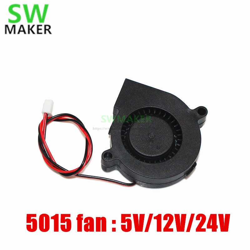 SWMAKER 1pcs 3D printer silent cooling fan 5015 turbine centrifugal fan 5V / 12V / 24V 3D printer parts