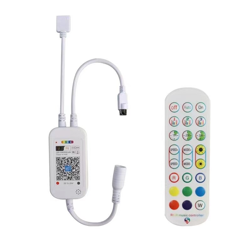 Bluetooth Led Strip Controller Met Ir 40 Sleutels Voor 3528 5050 Rgb Alexa Remore Voice App Led Light Strip Controller DC5V-24V: with IR 24key 1plug