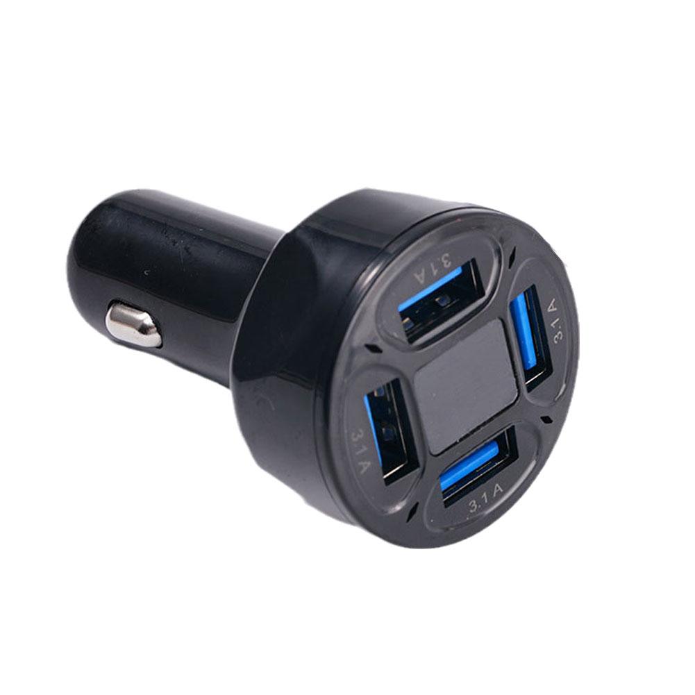 Car Charger 3.1A Four In One 4-port Vehicle Charger With Display One Digital Trailer Ports And Multiple With Voltage Q1X9