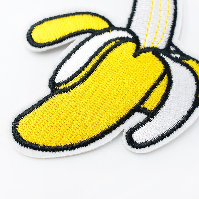 Banaan Size:6.8X8.5Cm Doek Ijzer Op Patch Badge Geborduurde Badges Abstract Kids Patches Voor Kleding Stickers 0051