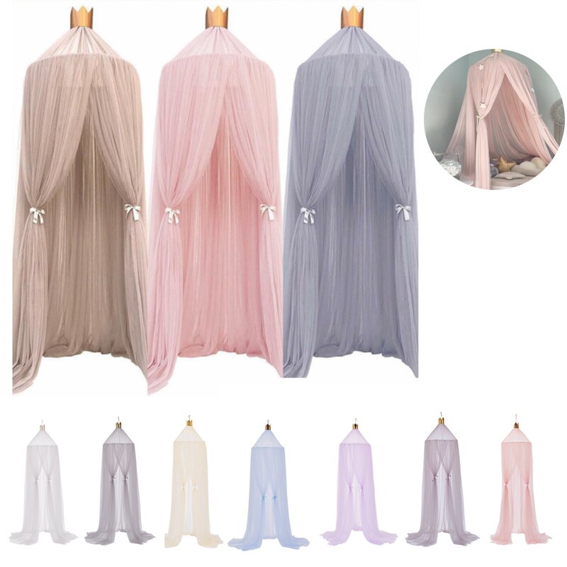 1pc Opknoping Prinses Klamboe Kroon Ronde Screen Luifel Insect Bed Voile Tuin Camping Anti-Muggen Kids room Decor