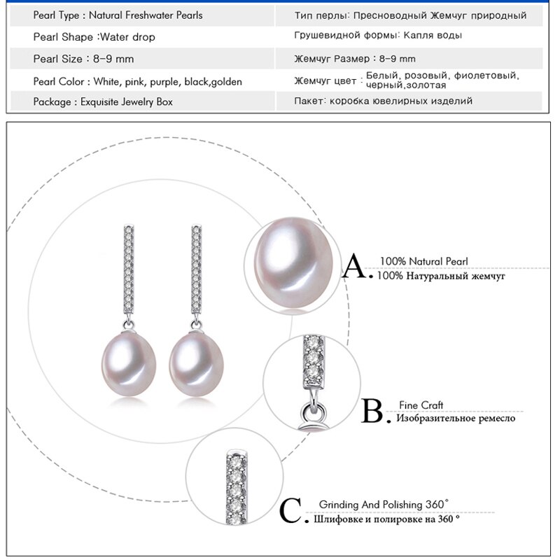 FENASY 925 Sterling Zilver Natuurlijke Zoetwater Parel Lange Oorbellen Voor Vrouwen Lange Oorbellen Mode Parel Sieraden