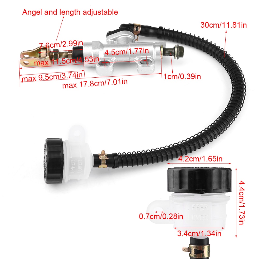 Achter Voetrem Hydraulische Hoofdremcilinder Pomp Reservoir Zilver Fit Voor De Meeste Motorcycle Fit Voor Suzuki Kawasaki Honda Yamaha