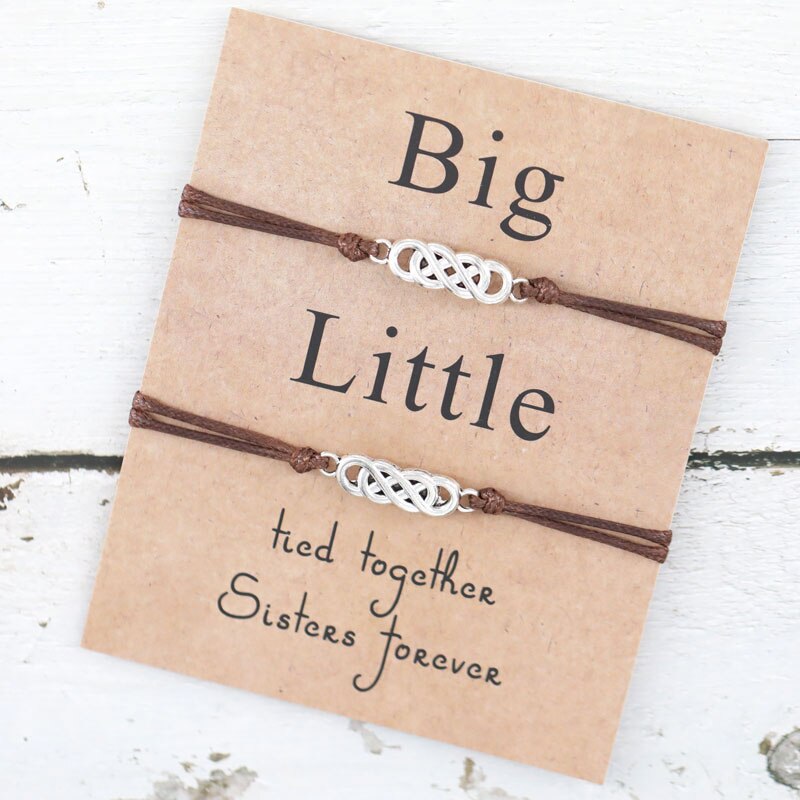 2 stuks/set twist big little sorority wish armband beste vriend infinity armband voor soul sister armband vriendschap: Koffie