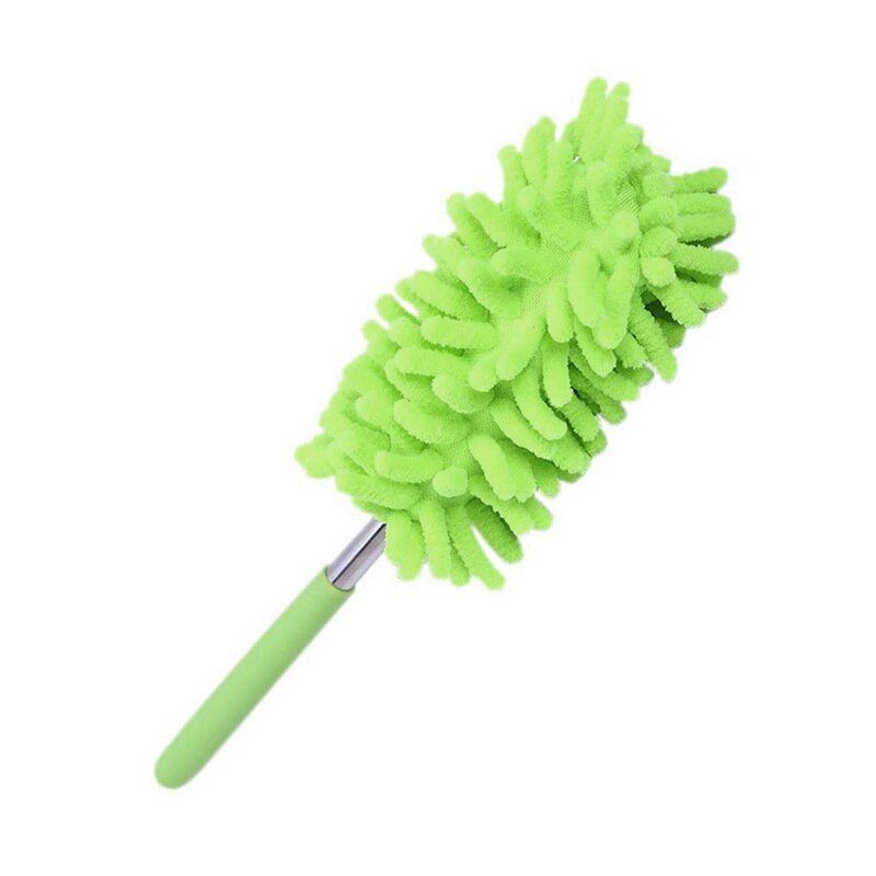 Cepillo para polvo del hogar, utensilios de limpieza de cocina para coche y oficina, plumero de microfibra extensible ajustable Shan: green