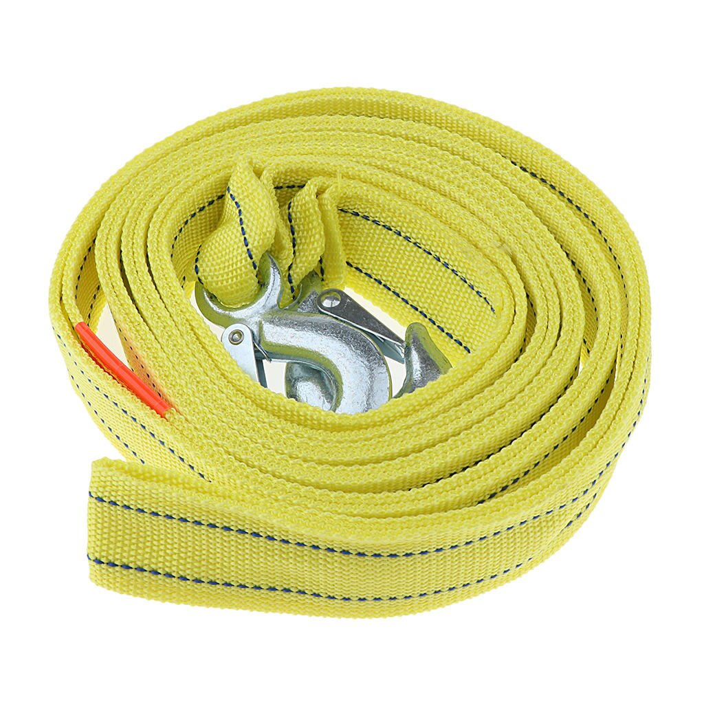 Super Strong 16 ft Emergency Poly Braid Tow Rope w/ Hooks ATV Car