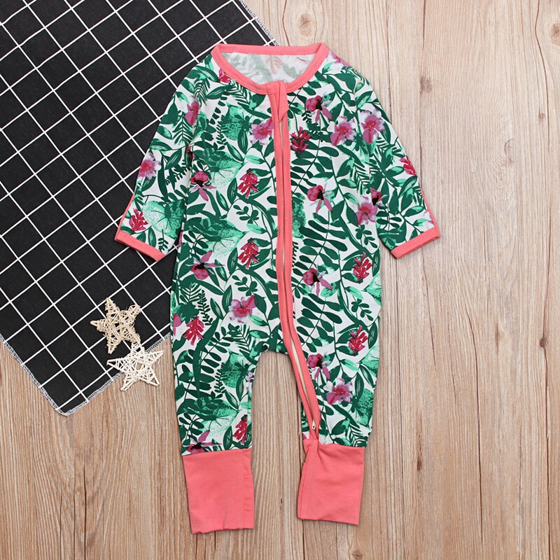 Baby Meisje Jongens Kleding Kids Froral Lange Mouw Romper Dubbele Rits Overalls Kleding Baby Kids Katoen Herfst en Winter Stijlen