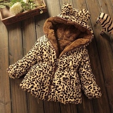 Mode kleding voor baby meisje luipaard print jas parka met rits en kap winter warme kleding 6 9 12 18 24 maanden 2 3 4 jaar