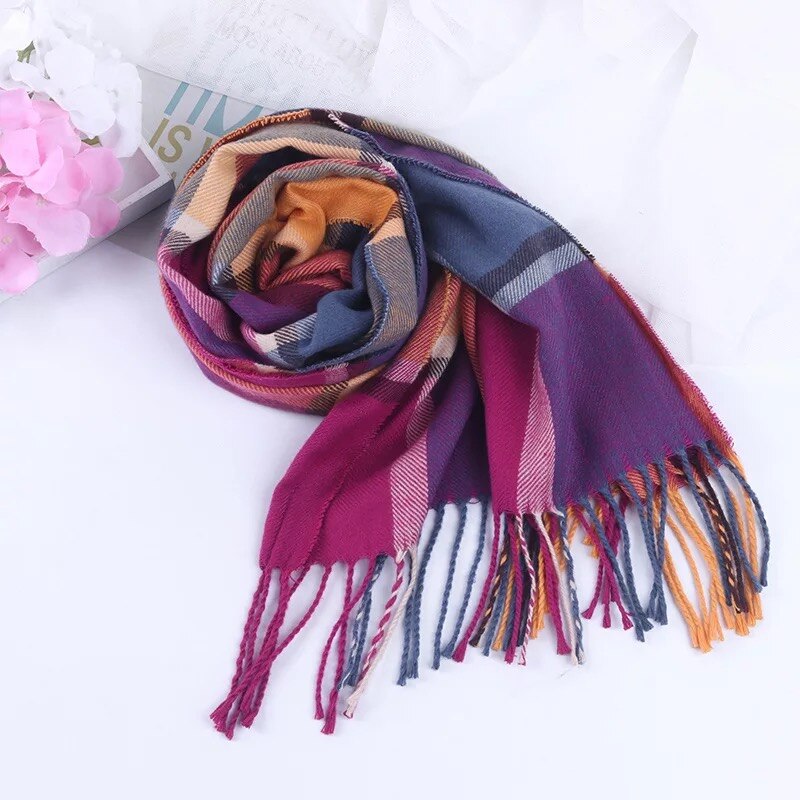 Écharpe pour enfants hiver garçons et filles style classique écharpe cachemire imitation tricot cou écharpe automne bébé mignon sca