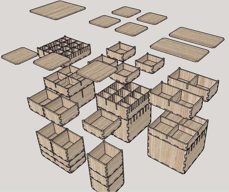 Broken Token Box Size 11cm Arbitrary Combination Diy Wooden Cover Storage Box Store Card For Games Board Games Parts
