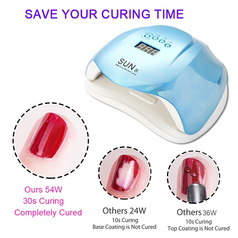 Secador de uñas , lámpara LED UV de 78W para todo tipo de esmaltes de uñas de Gel, 39 Uds. LED de secado rápido, con temporizador y Sensor inteligente
