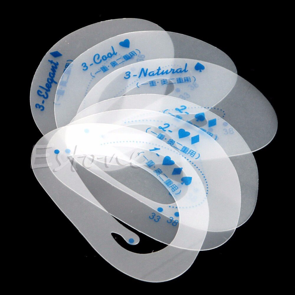 6Pcs Eyeliner Stencil Template Smokey Eye Liner Shadow Make Up Model Shaper Tool Pro