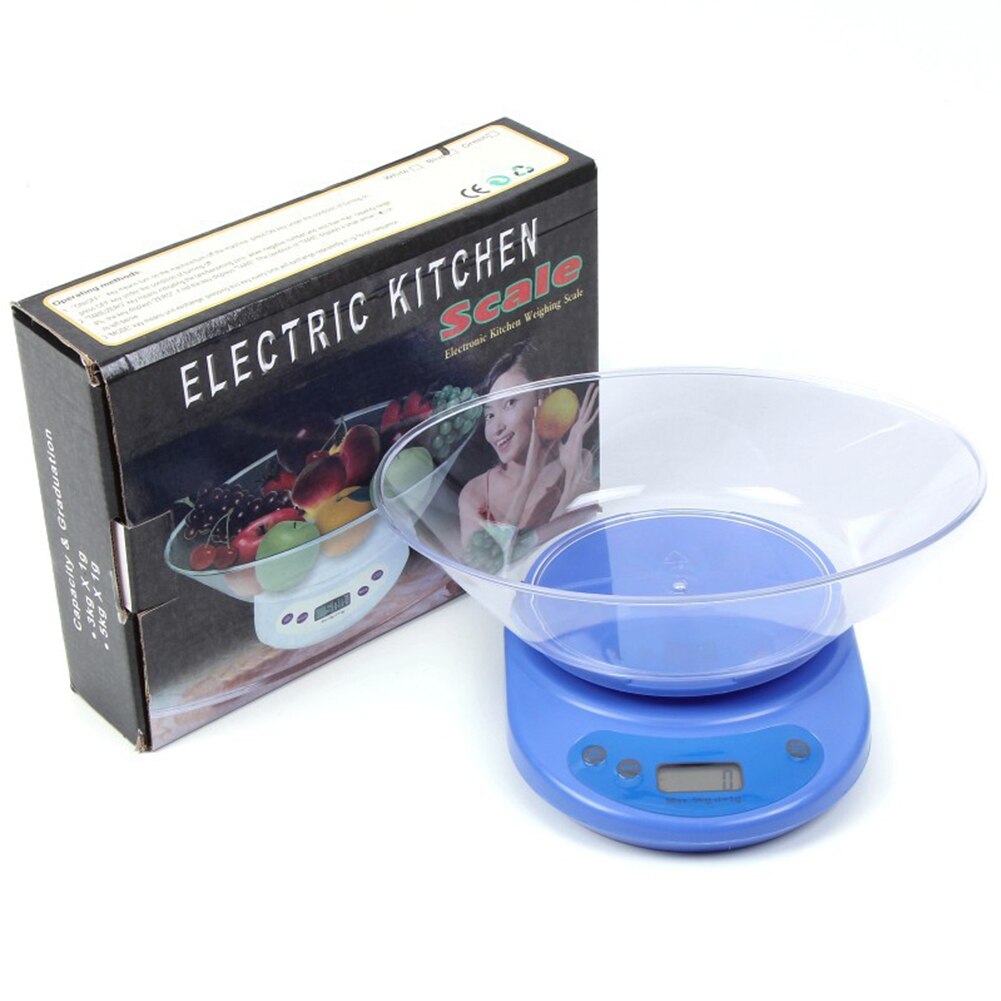 Kitchen Digital LCD Electronic Scale Food Balance Measuring Weight Tool with Removable Bowl