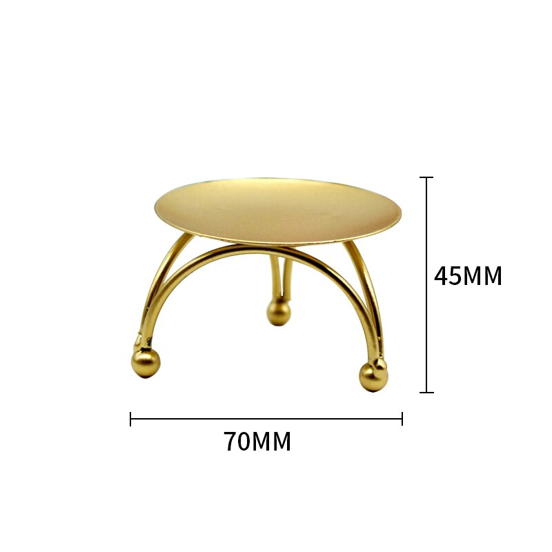 Candelabros geométricos de hierro forjado de estilo nórdico, portavelas de Artesanía de Metal para sala de estar, dormitorio, decoraciones de boda: Golden