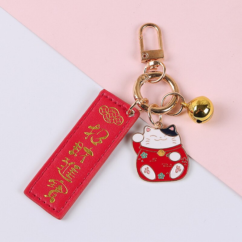 Carino Gatto Fortunato Portachiavi Pendente Del Telefono Campane Accessori Degli Amanti Delle Signore Del Sacchetto di Chiave Dell'automobile Anello Pendenti Con Gemme E Perle: 2