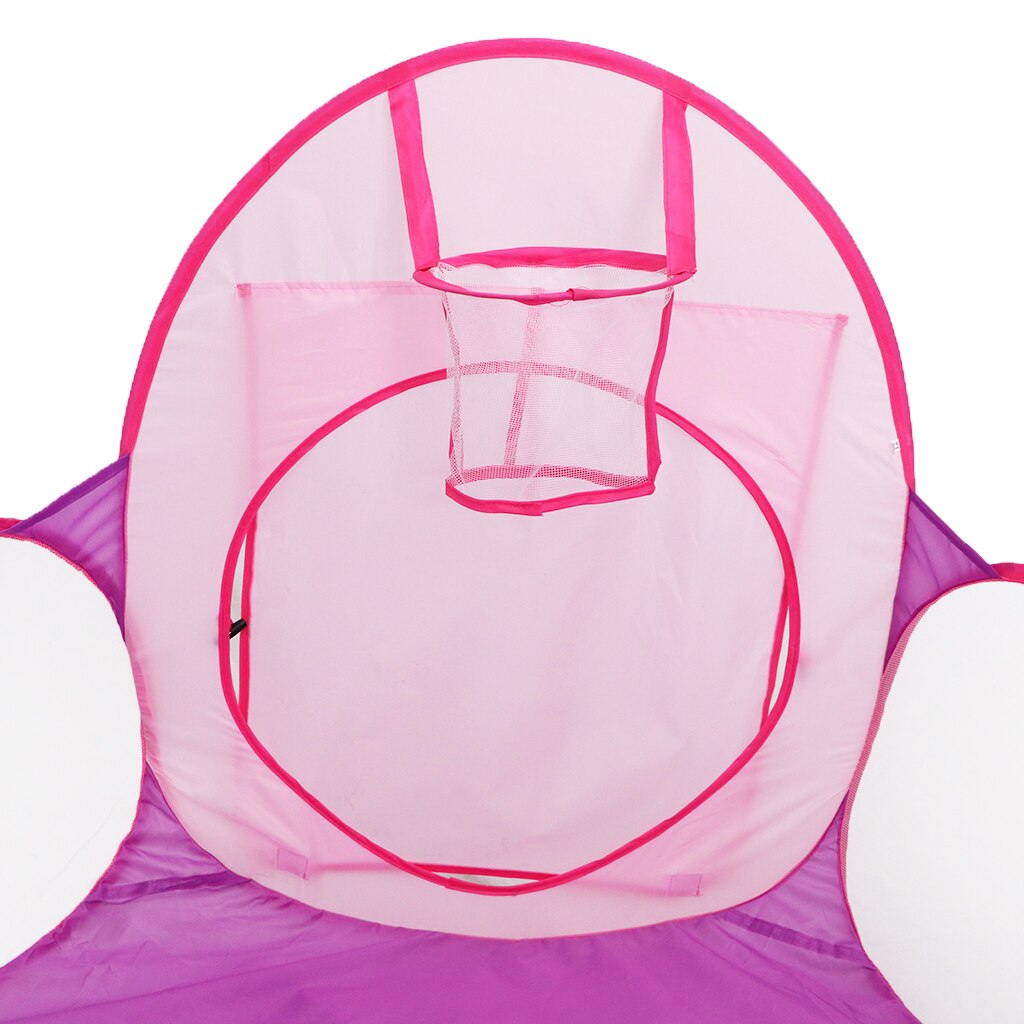 Kids Toddler Pink Purple Ball Pit Playpen Play Tent With Mini Basketball Hoop