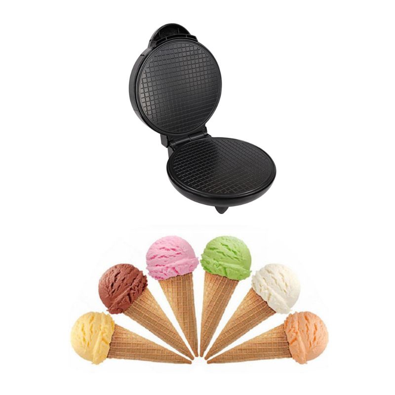 Round Nonstick Electric Stroopwafel Syrup Waffle Maker Baker Machine Stainless Steel Compact Fast Temperature Control