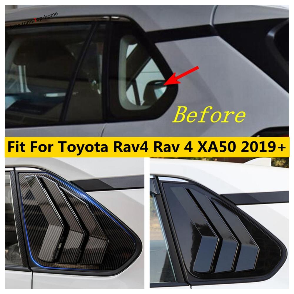 Rear Window Louver Spoiler Vents Cover Trim For TOYOTA RAV4 RAV 4 XA50 - 2022 ABS Black / Carbon Fiber Look Accessories