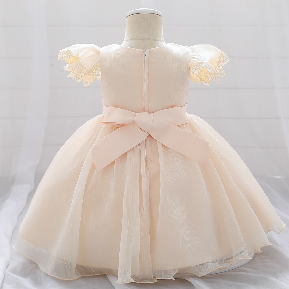 Flower Girl Dresses Birthday Dress for 1 Year Baby Girl Princess Dress Party and Wedding White Bridesmaid Dresses for Kids