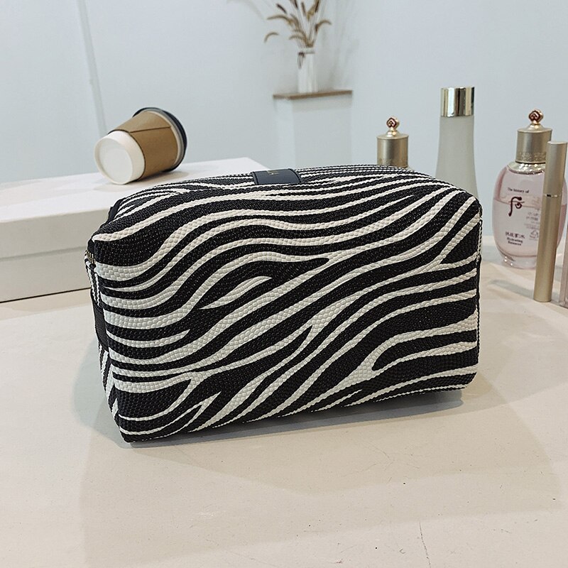 Luipaard Print Cosmetische Tas Set Waterdichte Waszak Opbergtas Reizen Levert Vrouwen Make Up Make-Up Tas Organizer Toilettas