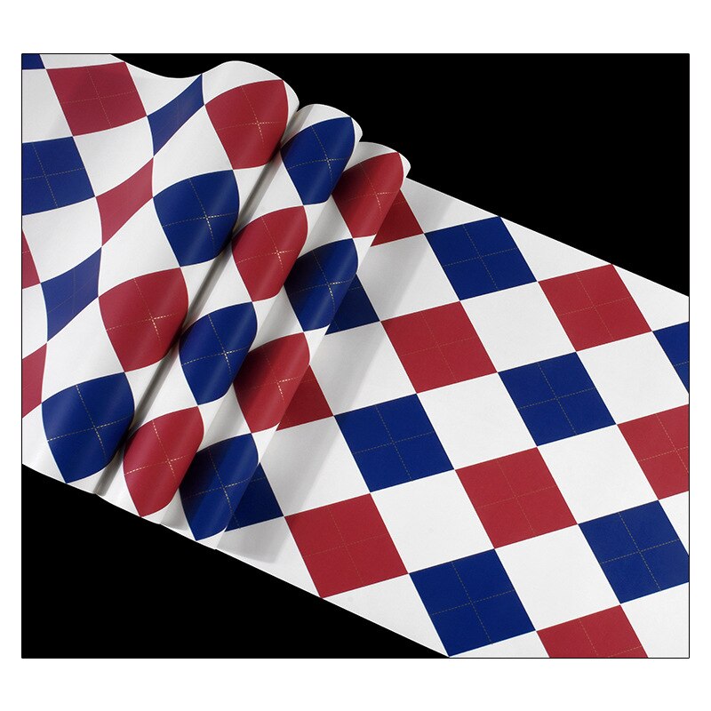 Papier peint Style américain européen garçons européens chambre pour enfants chambre rouge bleu diamant géométrique Style britannique papier peint