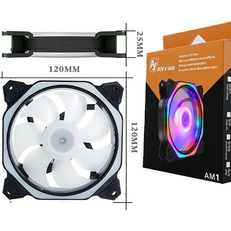 Kühler Kühler PC fallen Fan 120mm Rgb Fan Fan Geschwindigkeit Aura synchronisieren Stumm Bunte IR Lüfter Kühler Kühlung Rgb Computer Fans