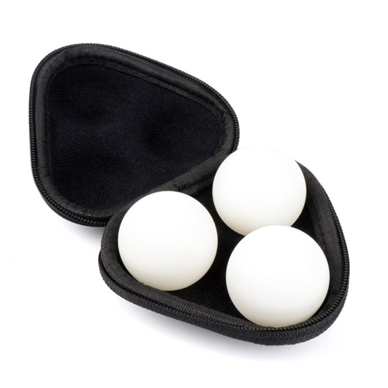Trendy PU Leather 3 Ping-pong Balls Storage Box Table Tennis Box Storage Case Waterproof for Sport Training Accessories