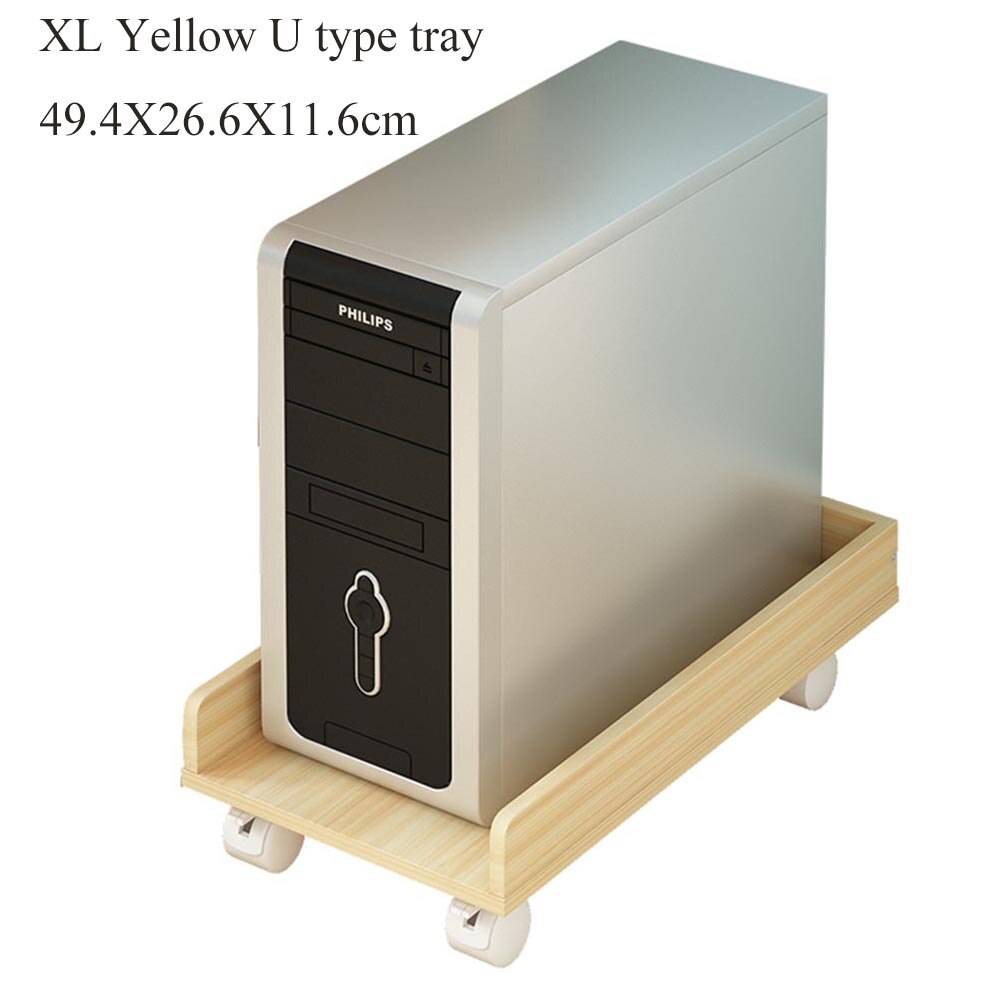 Multifunctionele Houten Rek Voor Computer Belangrijkste Processor Case Office Huis Gebruik Pc Host Ondersteuning Universele Kleurrijke Houten Trays: XL Yellow U type