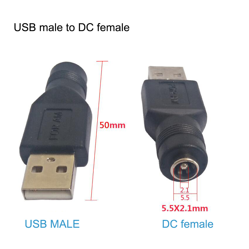 DC Female power Jack 5.5*2.1mm To USB 2.0 Male mirco type c Plug Female Jack 5V Connector converter Adapter for Laptop: Orange / 0.8m