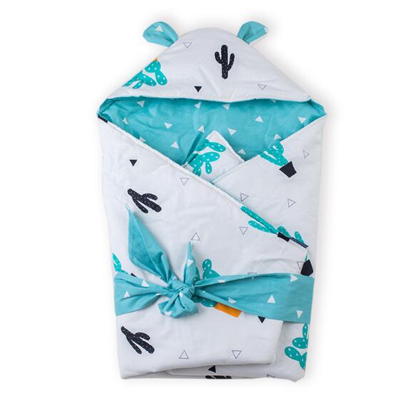 Zachte Baby Baby Hooded Deken Dikker Katoen Inbakeren Wrap Deken Sleepsack Afdrukken Winter Warm Houden BMT047: BMT047C