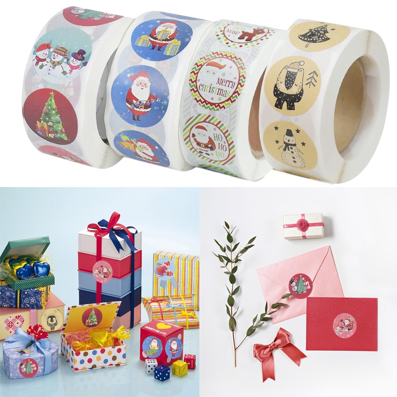 500 Pcs/roll Merry Christmas Cartoon Santa Sticker... – Vicedeal