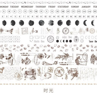 10 Rolls Masking Washi Tape Set Vintage Floral Plant Flamingo Decorative Sticker Diy Adhesive Label For Scrapbooking Planner: 7