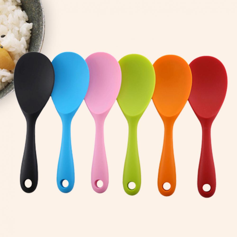 1PC Kitchen Tool Rice Server Rice Spoon No-stick Silicone Rice Shovel Spoon Cooking Scoop Baking Tool Kitchen