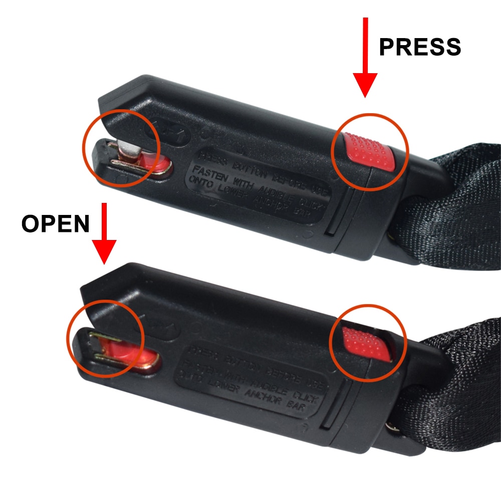 Actualizar Cinturón Conector de ENGANCHE ISOFIX Asiento de Seguridad Del Niño Cinturones de Conexión con ISOFIX Interfaz Ranuras de Guía