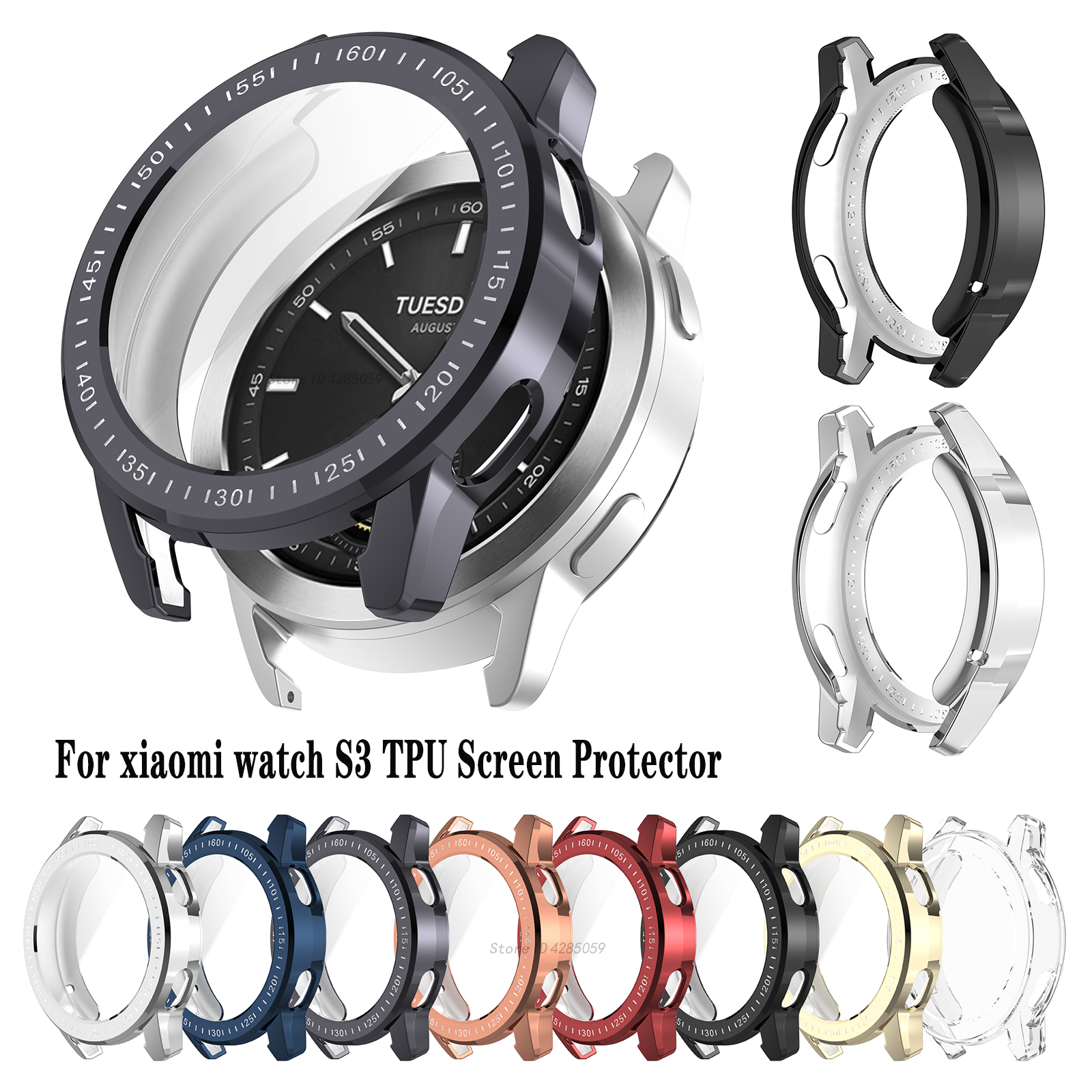 Funda protectora de pantalla para Xiaomi Watch S3, cubierta protectora suave de TPU, accesorios de parachoques, marco Protector de silicona para reloj