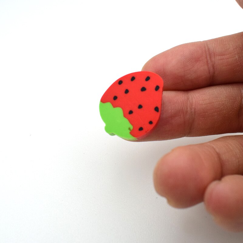 Juego de 6 unidades de goma para borrar de frutas, goma para estudiante, fresa, sandía, naranja, Kiwi, goma de borrar, material escolar de oficina