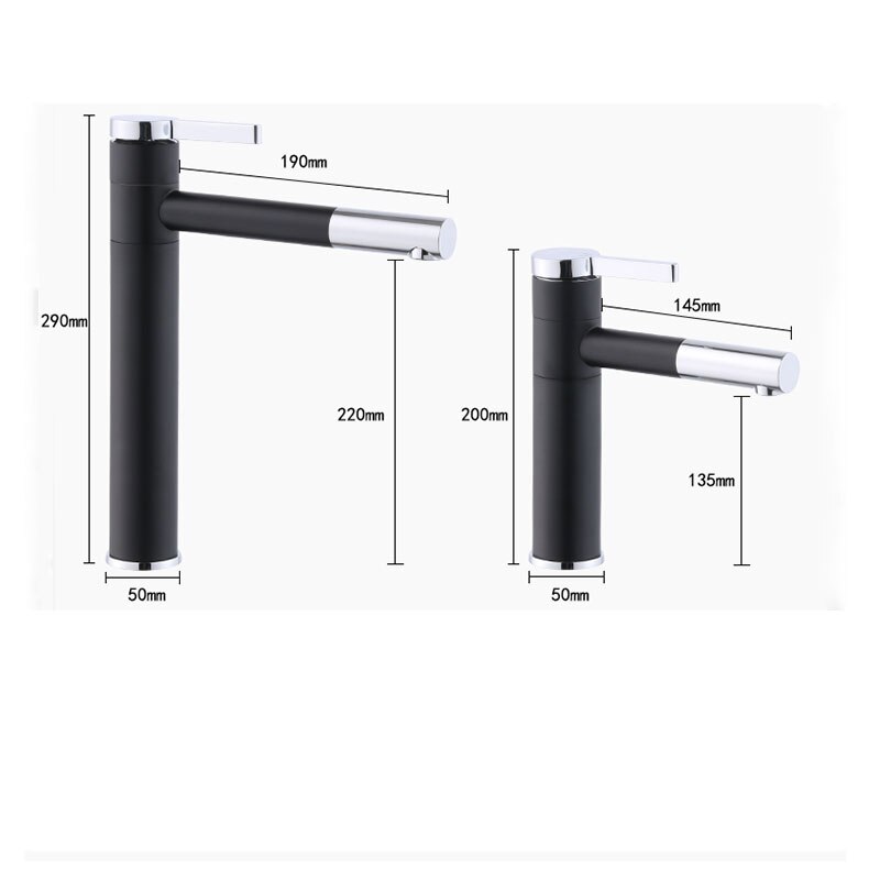 360° Rotating Style Home Multicolor Bathtub Faucet And Cold Faucet Black White Bathroom Basin Faucet