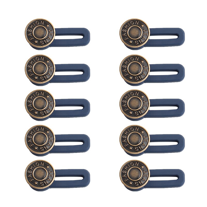 Extenseur de boutons en métal pour pantalons, 10 pièces, outils de couture gratuits, réglables, rétractables, réutilisables: 08