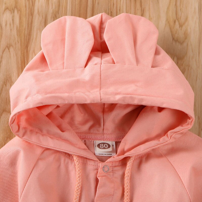 Spring Jackets For Girls Toddler Kids Baby Girls Clothes Children 3D Ear Hoodie Coat Hooded Jacket Outwear Camping Trench Coat