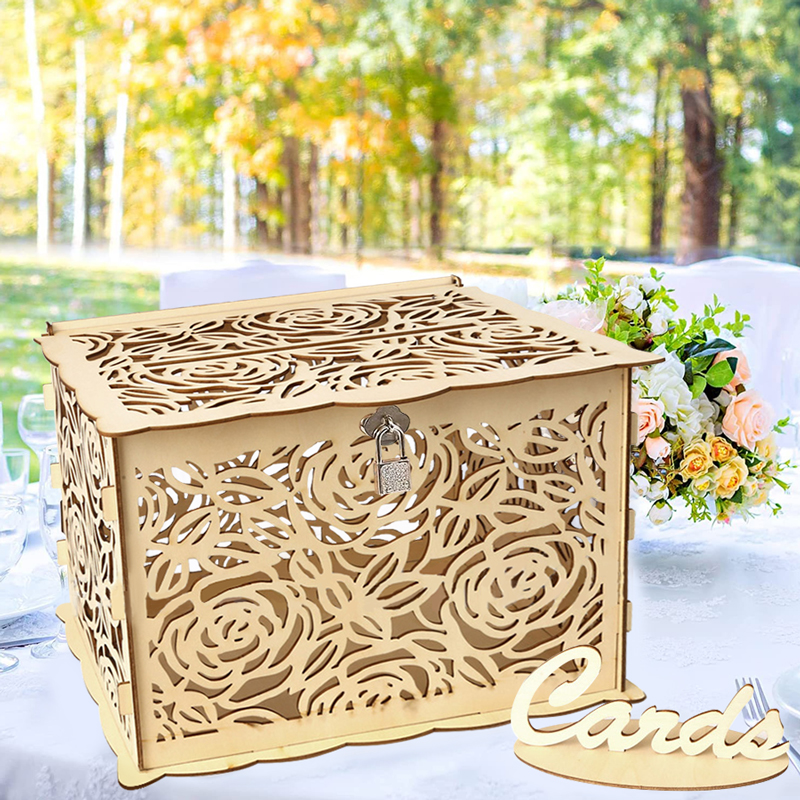 DIY Land Hochzeit Karte Kasten Holz Geld Große Kasten Mit Schloss Mariage Einladung Karte Kasten Hochzeit Dekoration Lieferungen
