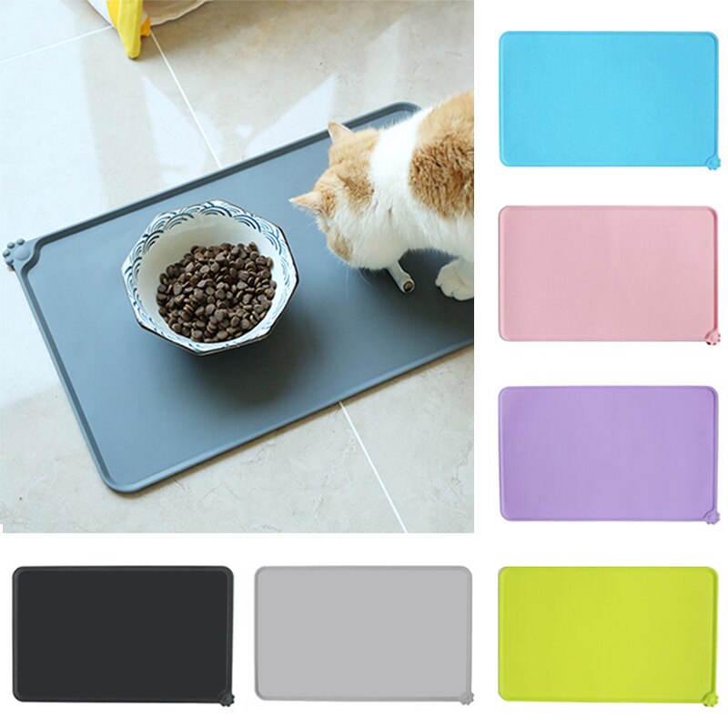 Tapis pour bol à boire en Silicone pour chien et chat, imperméable, pour animaux de compagnie, tapis d&#39;alimentation pour chien, napperon Portable, alimentation en plein air