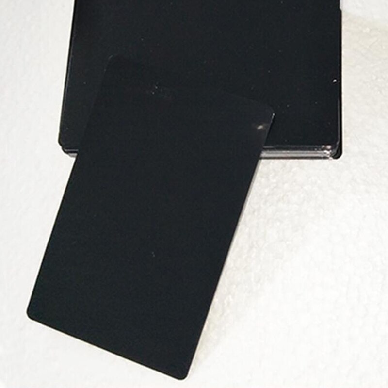 100 st svart aluminiumlegering kort gravyr metall visitkort tom 0.22mm tjocklek
