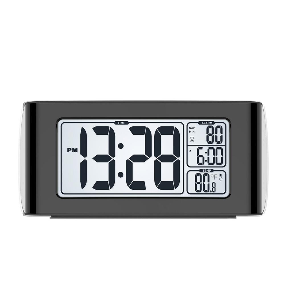 Baldr-horloge numérique LCD | Horloge de sieste, minuterie, température, affichage de la chambre à coucher, rétro-éclairé blanc, Table de voyage thermomètre, Snooze