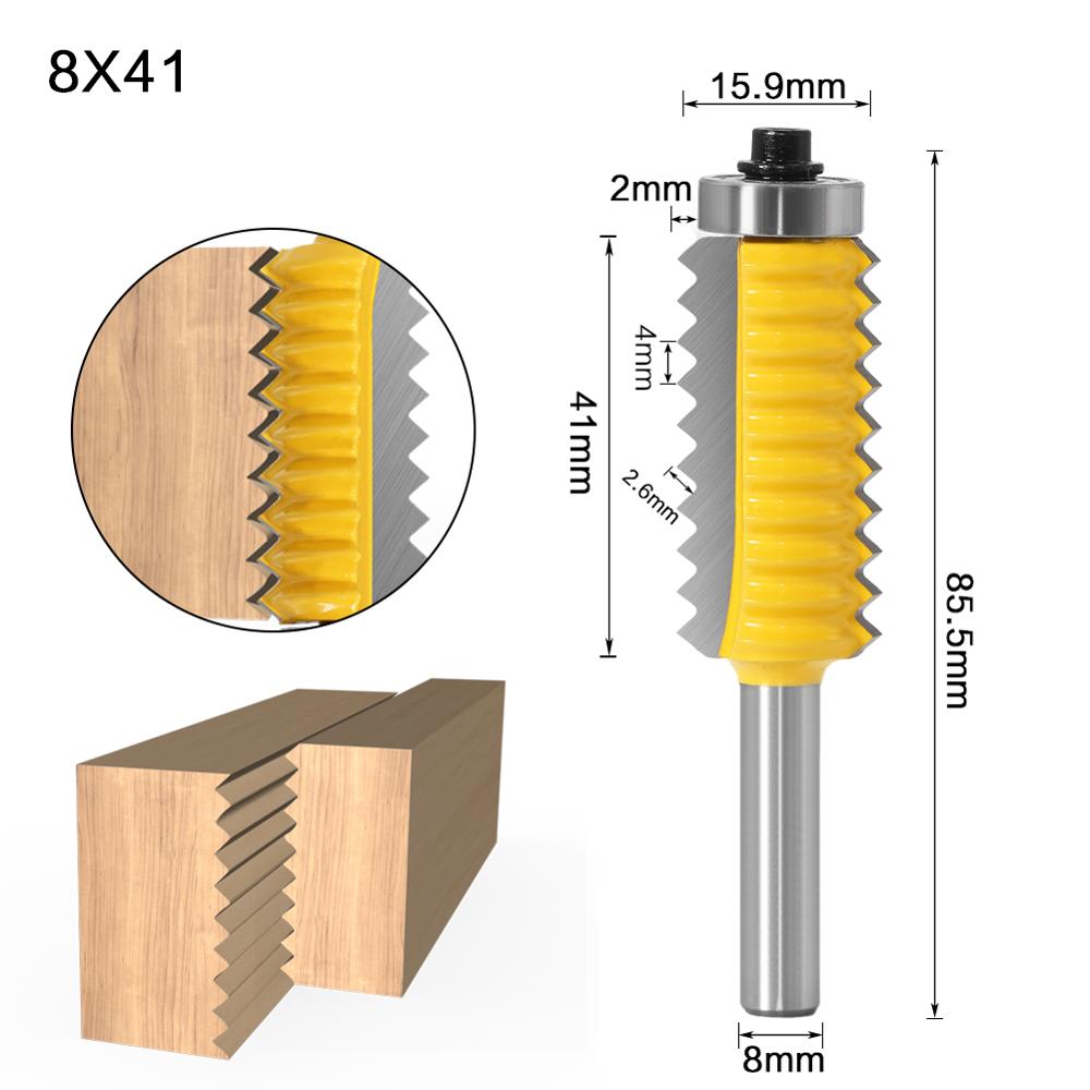 8mm skaft forhøennå panel"v" skjøtebiter fingerskjøt limfreser til tretapp treverk konus tapper fresing maskin: 8 x 41