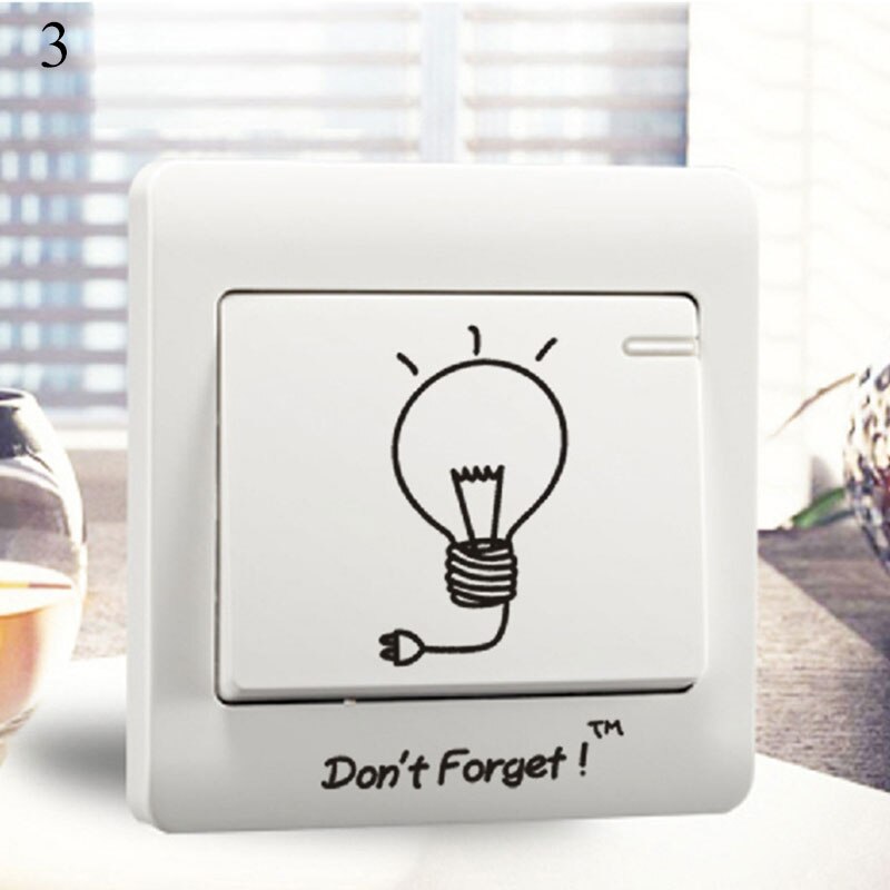 Comic series Switch Stickers Cute Light bulb Roll paper bathroom living room bedroom decorative wall sticker: 3