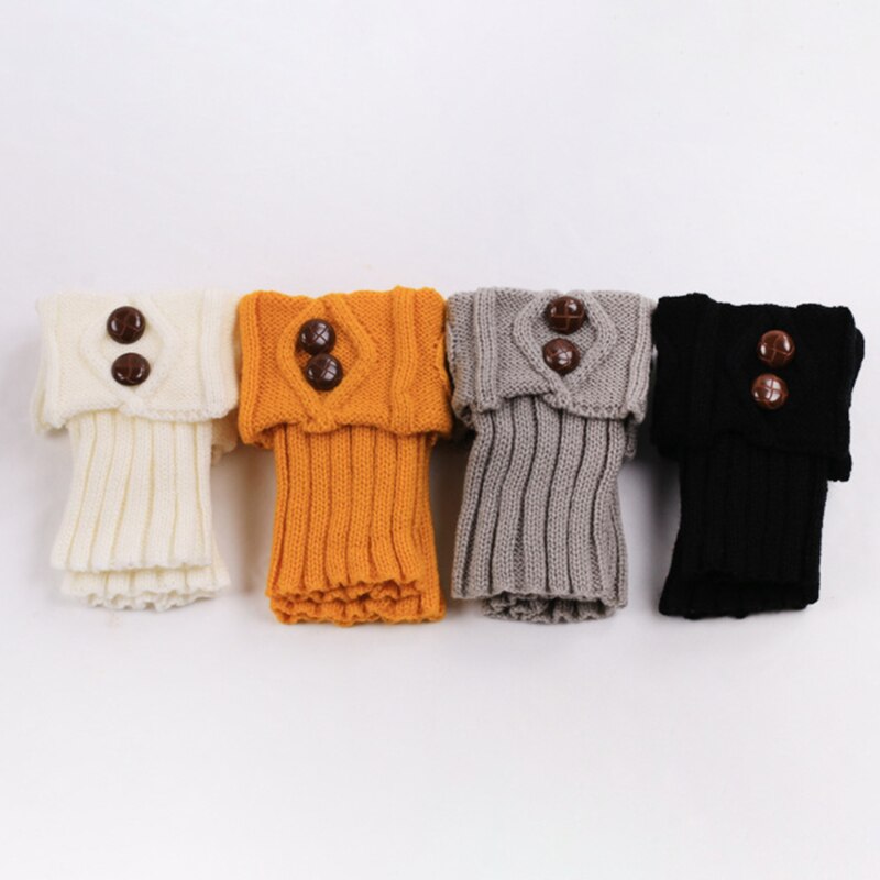 Laarzen accessoires dames winter korte beenwarmers knoop haak gebreide laarzen sokken toppers manchetten